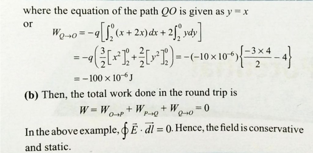 A Charge Particle Q 10 Mu Is Carried Along Op Pq And Then Back To O Along Qo As Shown In Figure In An Electric Field E X 2y