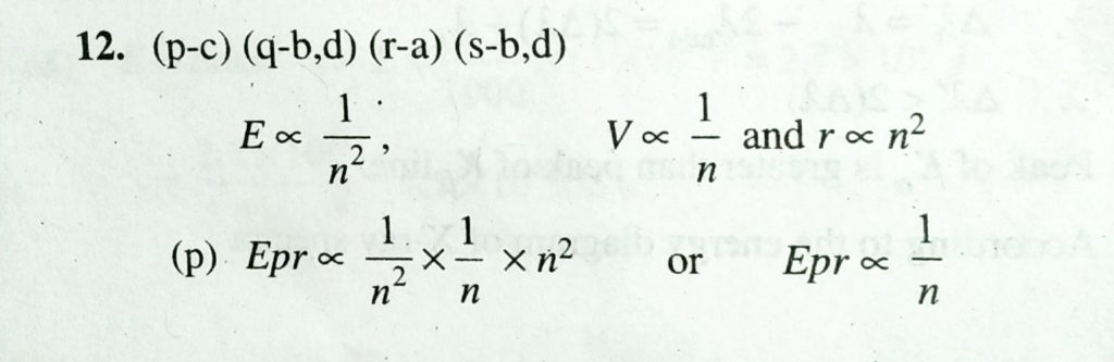 The Energy The Magnitude Of Linear Momentum Magnitude Of Angular Momentum And Orbital Radius Of An Electron In A Hydrogen Atom Corresponding To The Quantum Number N Are E P L And