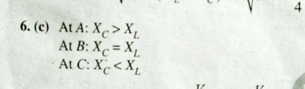 The Figure Shows Variation Of R Xl And Xc With Frequency F In A Series L C R Circuit Then For What Frequency Point The Circuit Is Inductive Sahay Lms