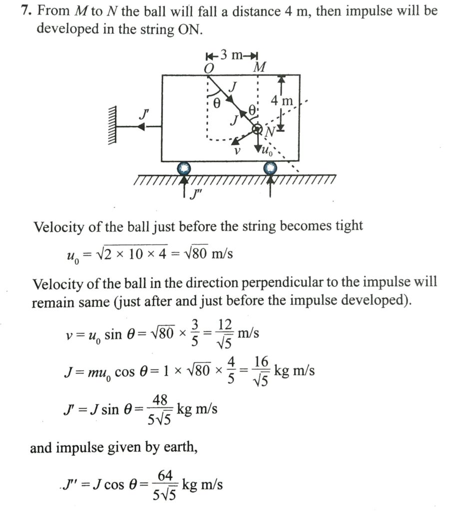 A Particle Of Mass 1 Kg Is Attached To A String Of Length 5 M The String Is Attached To A Fixed Point O It Is Released From The Position As Shown