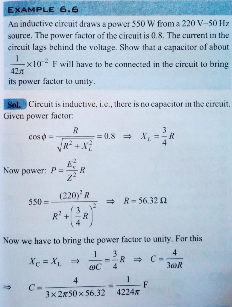 An Inductive Circuit Draws A Power 550 W From A 2 V 50 Hz Source The Power Factor Of The Circuit Is 8 The Current In The Circuit Lags Behind The Voltage