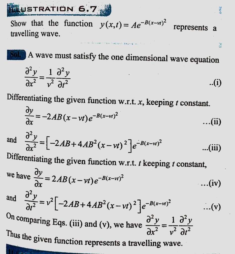 Show That The Function Y X T Ae B X Vt 2 Represents A Travelling Wave Sahay Lms