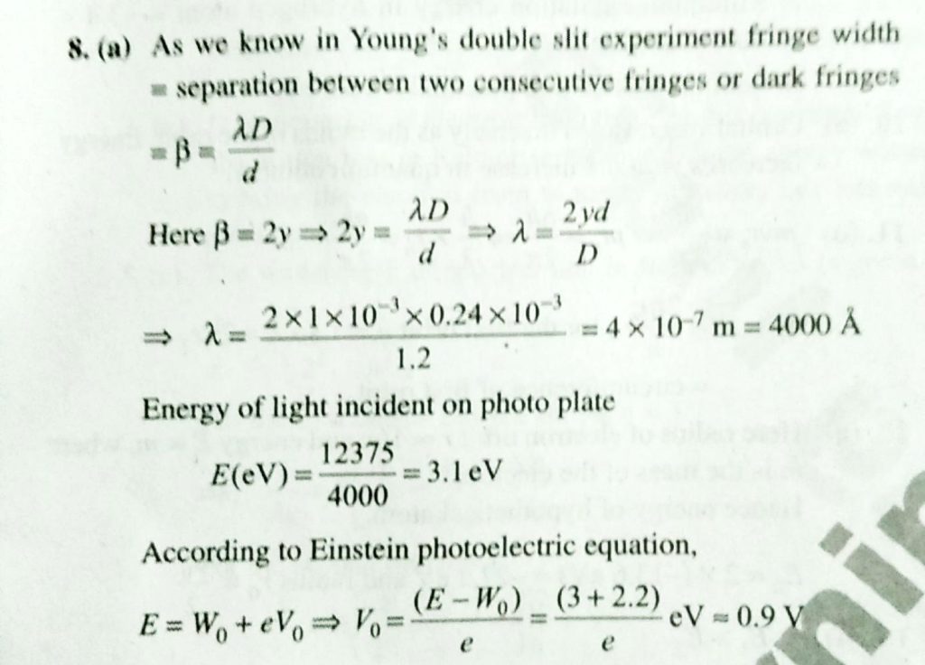 In The Following Arrangement Y 1 0 Mm D 0 24 Mm And D 1 2 M The Work Function Of The Material Of The Emitter Is 2 2 Ev The