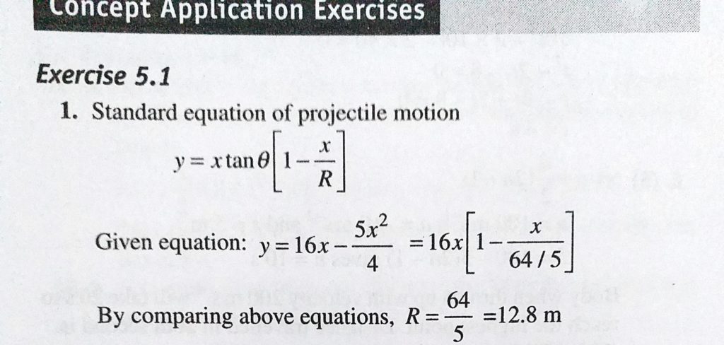 The Equation Of Projectile Is Y 16x 5x 2 4 Find The Horizontal Range Sahay Lms