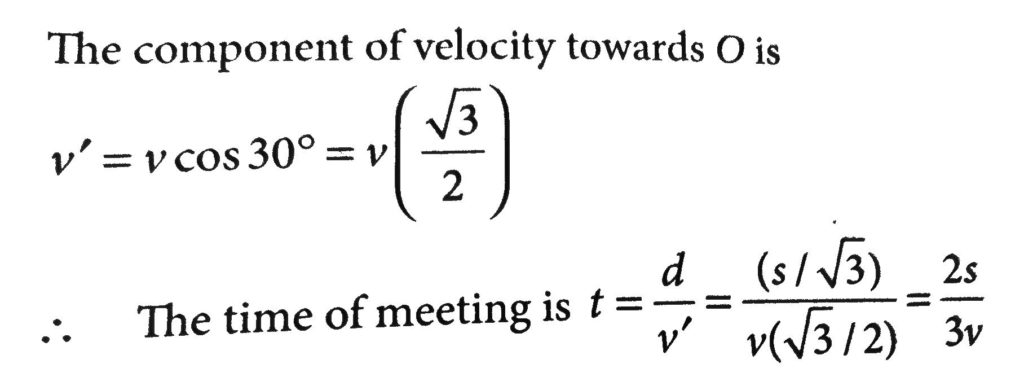 Three Particles P Q And R Are At Rest At The Vertices Of An Equilateral Triangle Of Side S Each Of The Particle Starts Moving With Constant Speed V M S 1