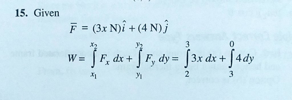 A Force F 3xn I 4n J With X In Meter Acts On A Particle Changing Only The Kinetic Energy Of The Particle How Much Work Is Done On The Particle As