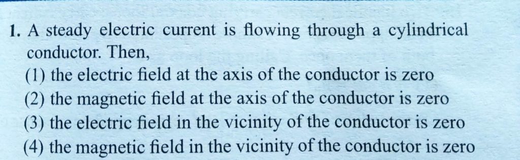 A Steady Electric Current Is Flowing Through A Cylindrical Conductor Then Sahay Lms