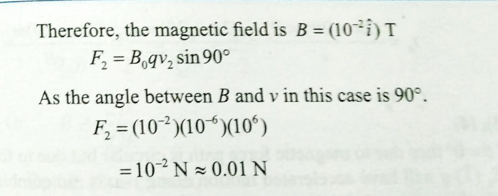 A Charged Particle Carrying Charge Q 1 Mc Moves In Uniform Magnetic With Velocity V1 10 6 M S At Angle 45 With X Axis In The Xy Plane And Experiences A Force F1