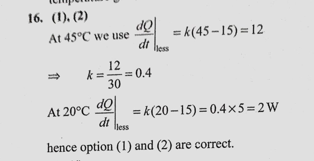 A Metal Cylinder Of Mass 0 5 Kg Is Heated Electrically By A 12 W Heater In A Room At 15 C The Cylinder Temperature Rises Uniformly To C In 5 Min