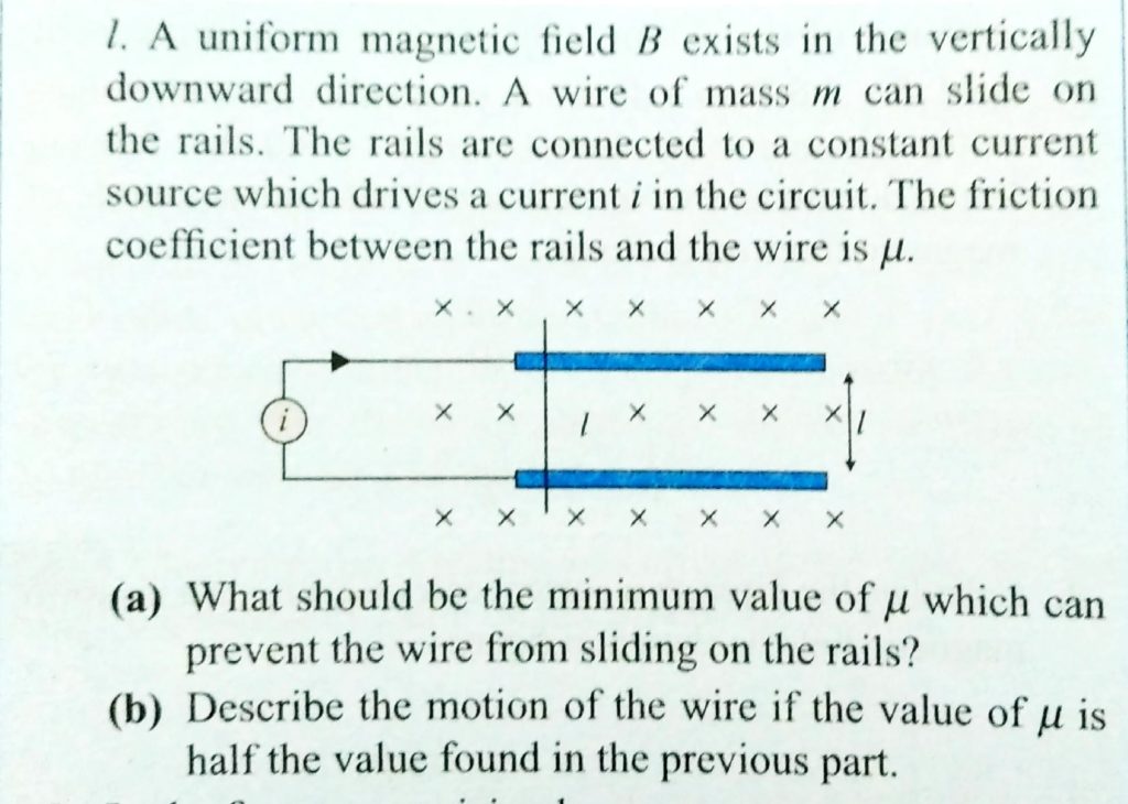 The Figure Below Shows Two Long Metal Rails Placed Horizontally And Parallel To Each Other At A Separation I A Uniform Magnetic Field B Exists In The Vertically Downward Direction A Wire