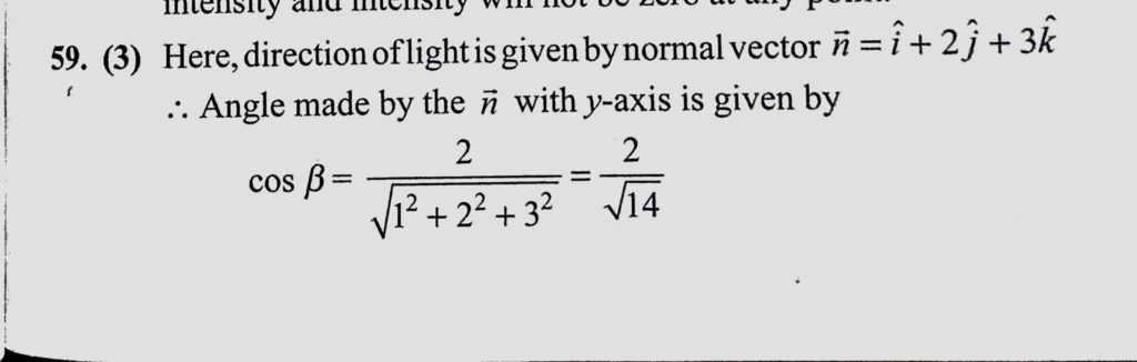 The Wavefront Of A Light Beam Is Given By The Equation X 2y 3x C Where C Is Arbitrary Constant Then The Angle Made By The Direction Of Light