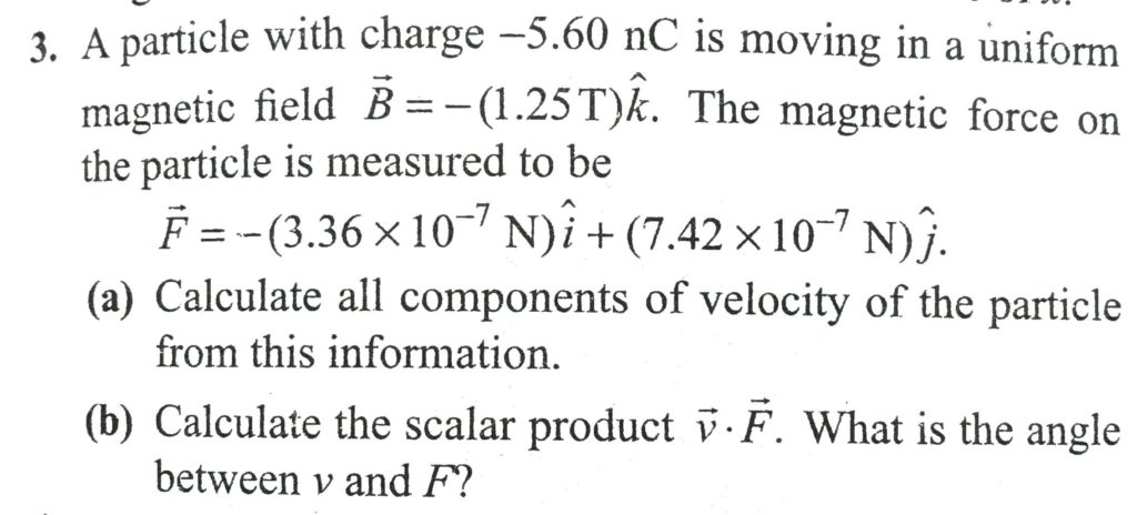 A Particle With Charge 5 60 Nc Is Moving In A Uniform Magnetic Field B 1 25 T K The Magnetic Force On The Particle Is