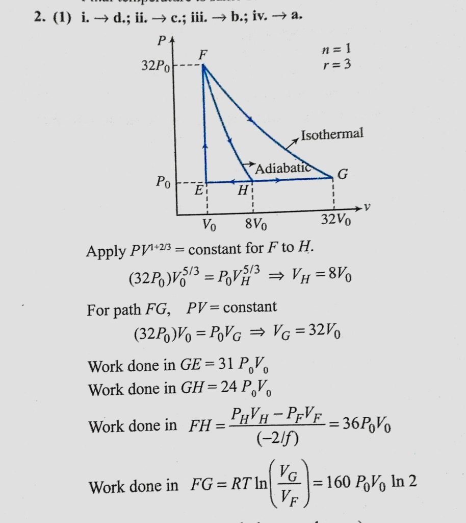 One Mole Of Mono Atomic Ideal Gas Is Taken Along Two Cyclic Processes E To F To G To E And E To F To H To E As Shown In The Pv