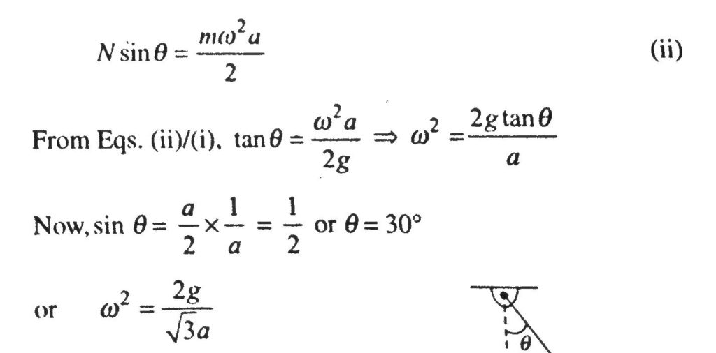 A Small Ring P Is Threaded On A Smooth Wire Bent In The Form Of A Circle Of Radius A And Center O The Wire Is Rotating With Constant Angular Speed W