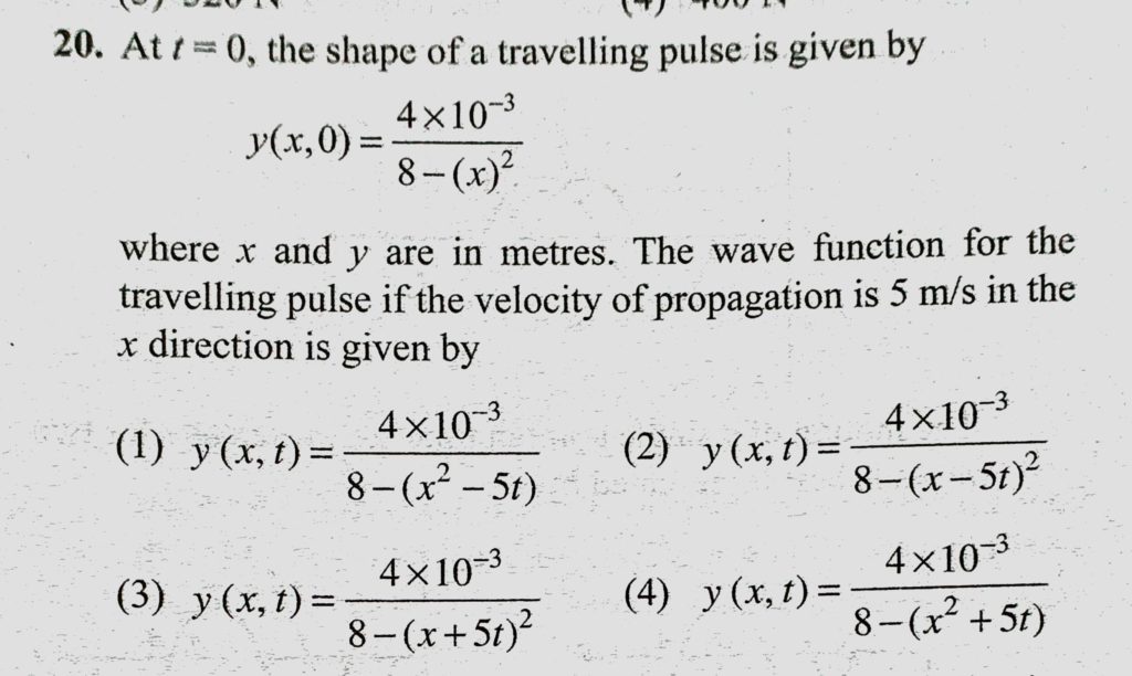 At T 0 The Shape Of A Travelling Pulse Is Given By Y X 0 4 10 3 8 X 2 Where X And Y Are In Metres The Wave