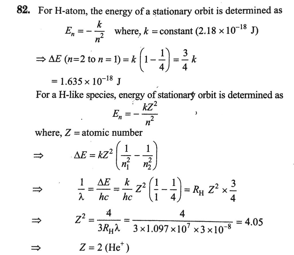 Estimate The Difference In Energy Between The First And Second Bohr Orbit For Hydrogen Atom At What Minimum Atomic Number Would A Transition From N 2 To N 1 Energy Level Result In The