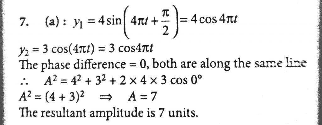 Two Simple Harmonic Motions Are Represented By Y1 4sin 4pt P 2 And Y2 3cos 4pt The Resultant Amplitude Is Sahay Lms