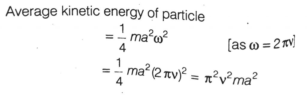 A Particle Of Mass M Executes Simple Harmonic Motion With Amplitude A And Frequency V The Average Kinetic Energy During Its Motion From The Position Of Equilibrium To The End Is