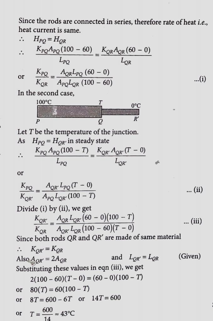 Two Metallic Rods Pq And Qr Of Different Materials Are Joined Together At The Junction Q See Figure It Is Observed That If The Ends P And R Are Kept At 100 O