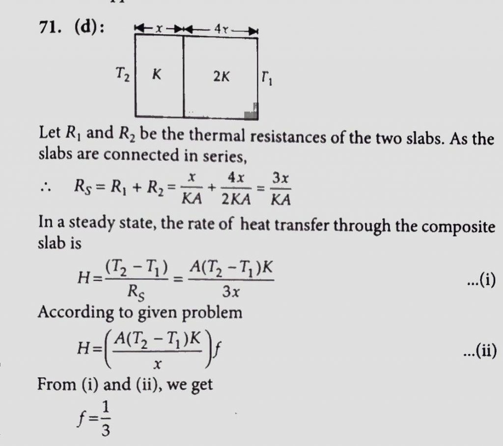 The Temperature Of The Two Outer Surfaces Of A Composite Slab Consisting Of Two Materials Having Coefficients Of Thermal Conductivity K And 2k And Thickness X And 4x Respectively Are T2 And