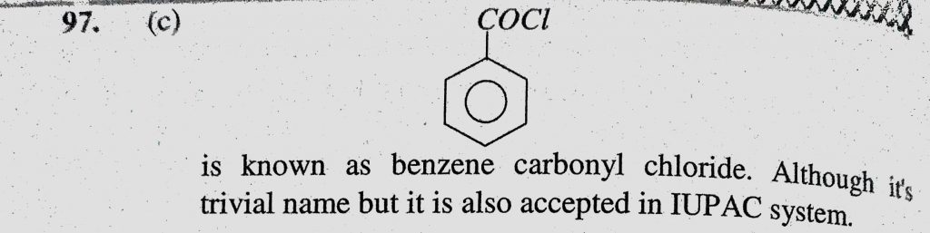 The Iupac Name Of C6h5cocl Is A Benzoyl Chloride B Benzene Chloro Ketone C Benzene Carbonyl Chloride D Chloro Phenyl Ketone Sahay Lms