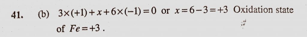 Oxidation State Of Fe In K3 Fe Cn 6 A 2 B 3 C 0 D None Of These Sahay Lms