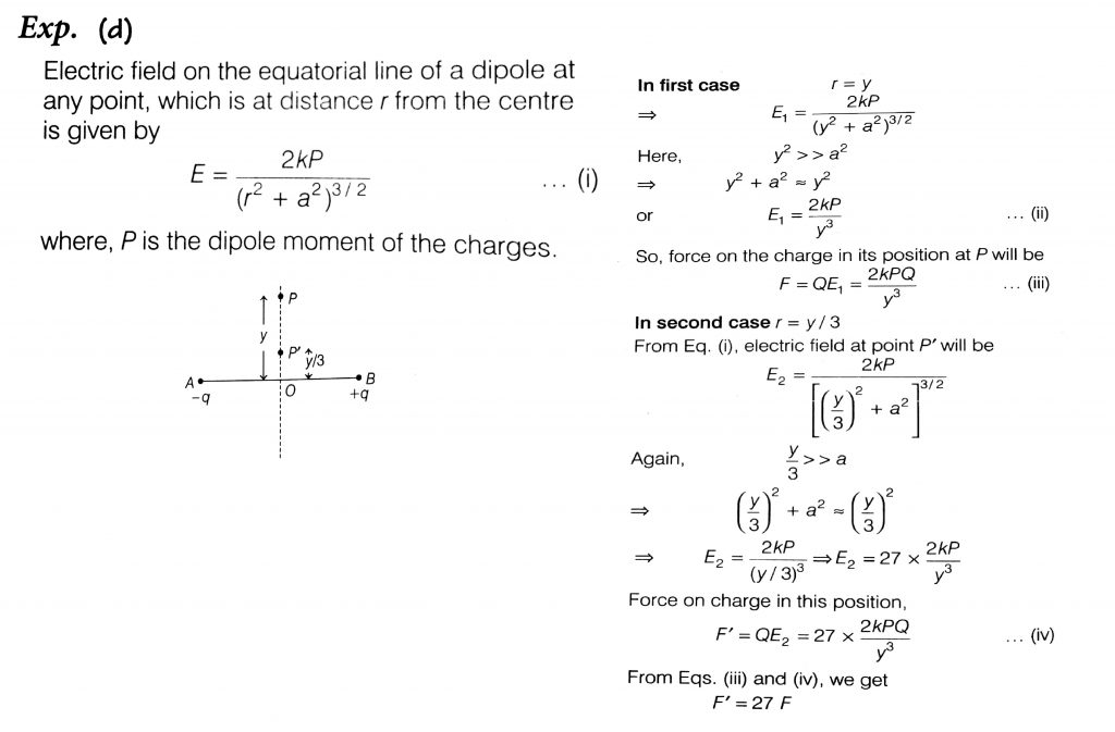 Two Charges Q And Q Are Located At A And B Respectively Constitute An Electric Dipole Distance Ab 2a O Is The Mid Point Of The Dipole And Op