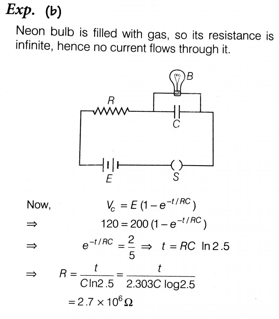 A Resistor R And 2 M F Capacitor In Series Is Connected Through A Switch To 0 V Direct Supply A Cross The Capacitor Is A Neon Bulb That Lights Up At 1 V