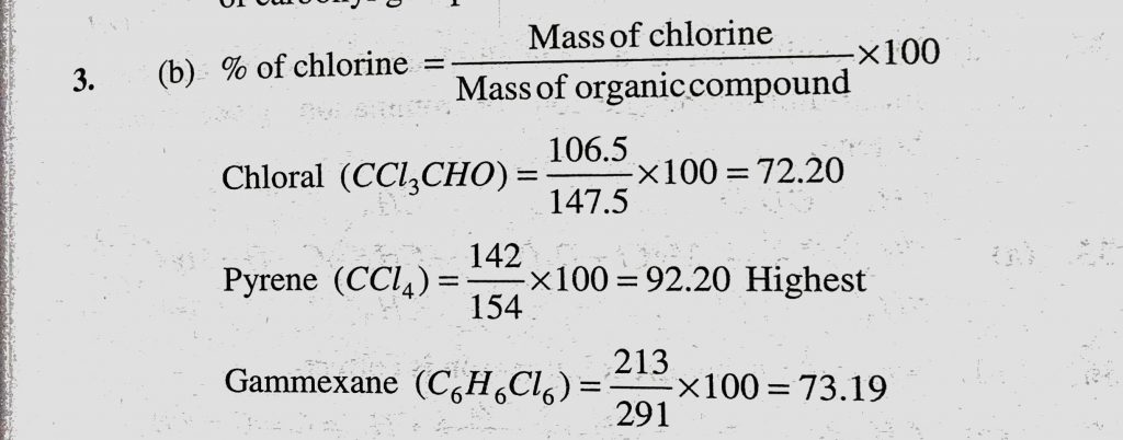 Among The Following One With The Highest Percentage Of Chlorine Is A Chloral B Pyrene C Pvc D Gammexane Sahay Lms